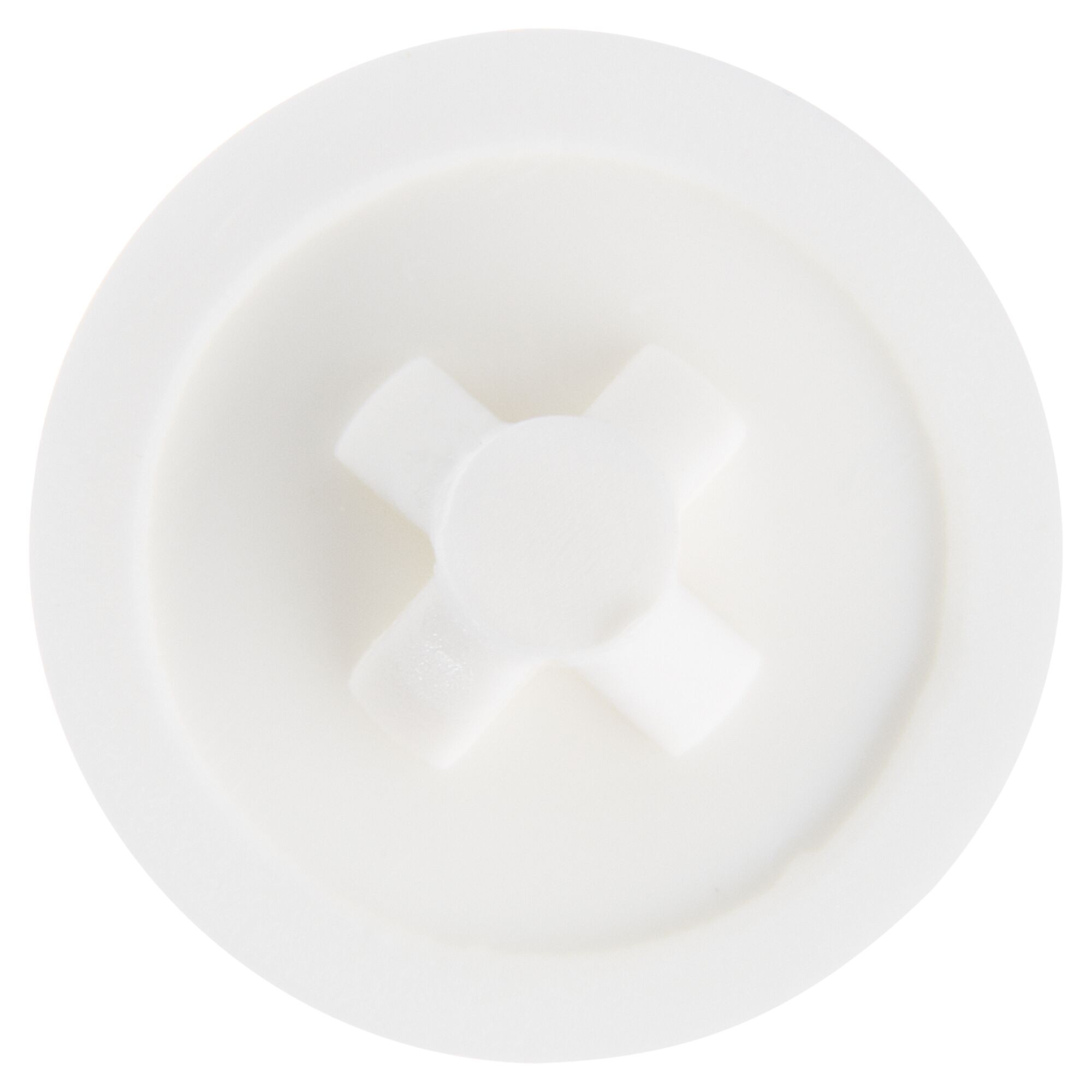 Weiße Abdeckkappe mit Kreuzschlitz