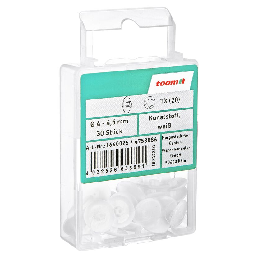 Abdeckkappen TX 20 4-4,5 mm 30 Stück