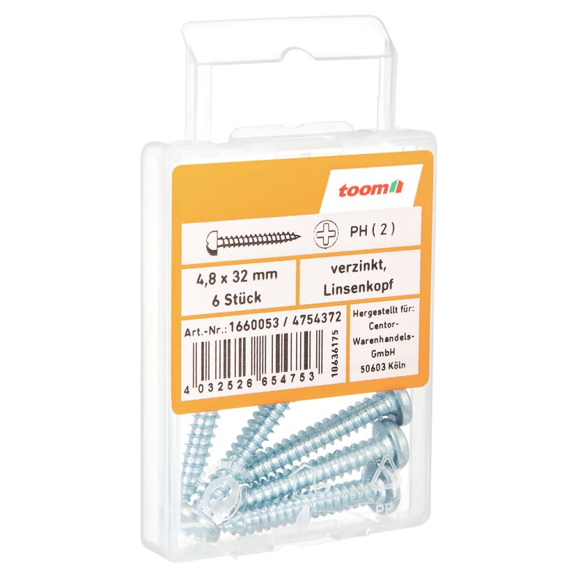 Blechschrauben Ø 4,8 x 32 mm 6 Stück