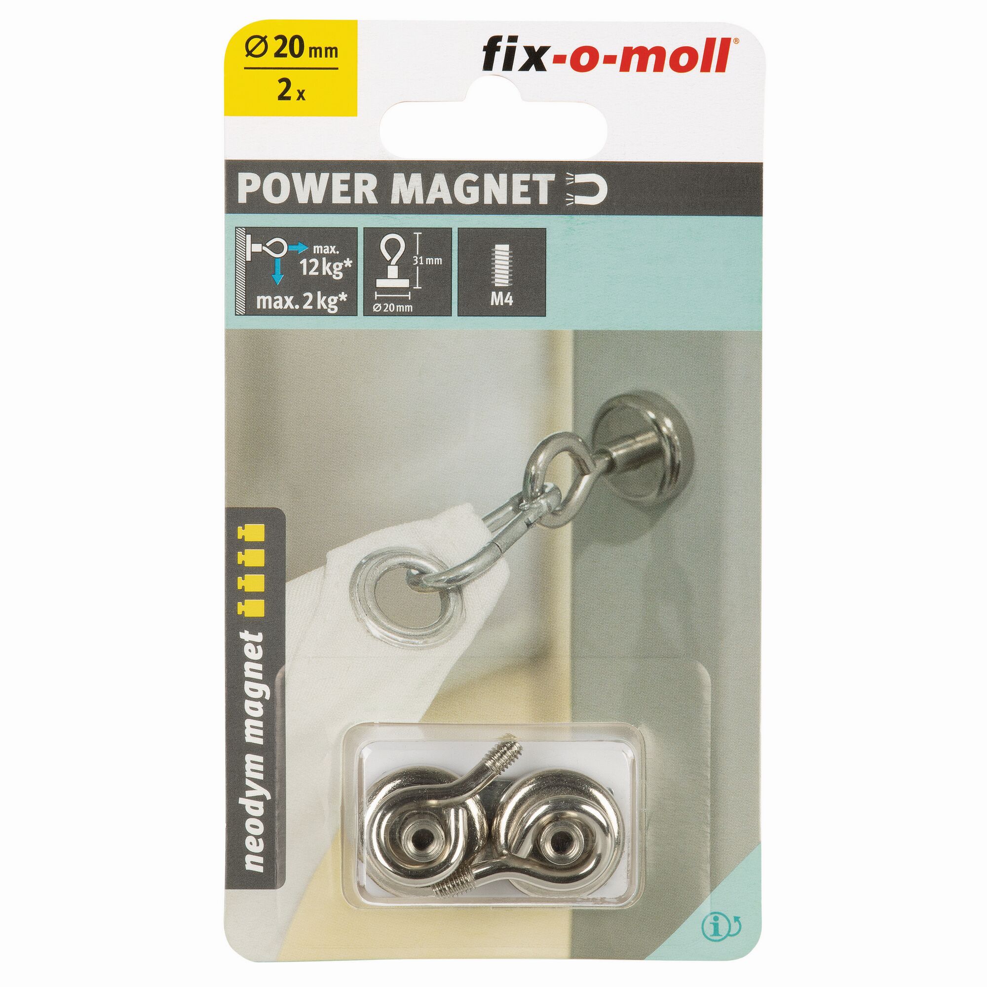 Zwei runde Neodym-Magnete mit Öse