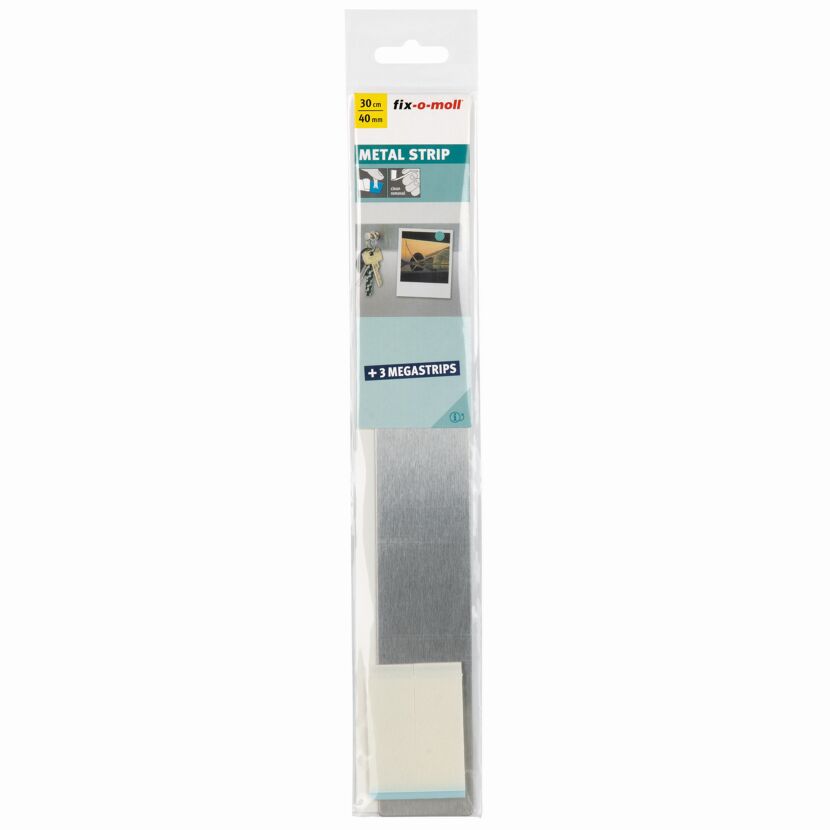 Metallleiste silbern 30 x 4 cm inklusive 3 Megastrips