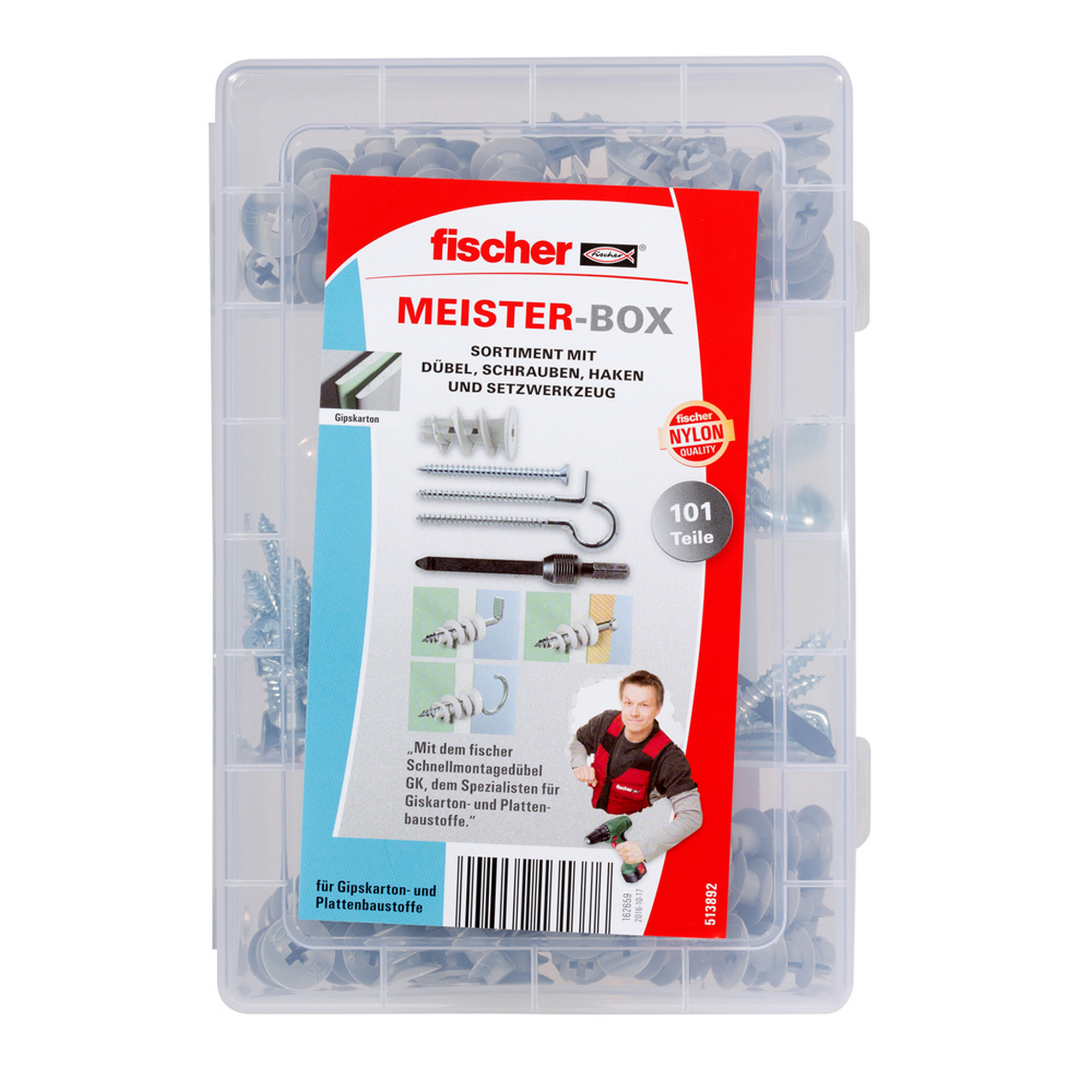 fischer Meister-Box Mit GK + Schrauben + Haken 101-teilig + product picture