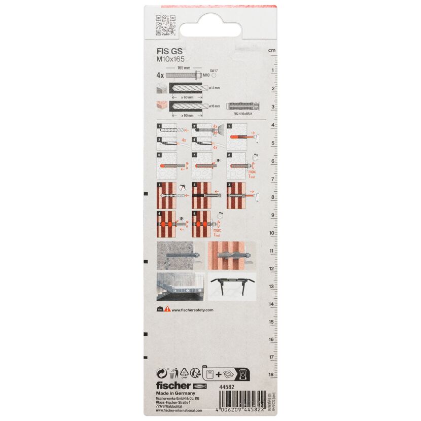 fischer Gewindeanker FIS GS M 10 x 165 4 Stück