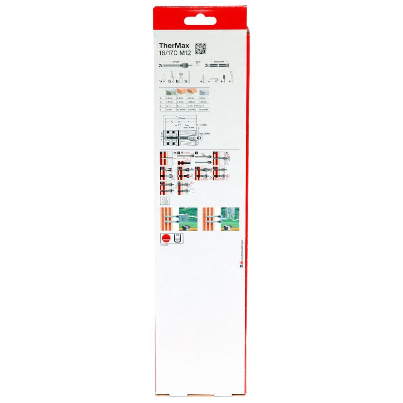 Abstandsmontagesystem 'Theramax 16' für Dämmstoffe 62 bis 170 mm, M12