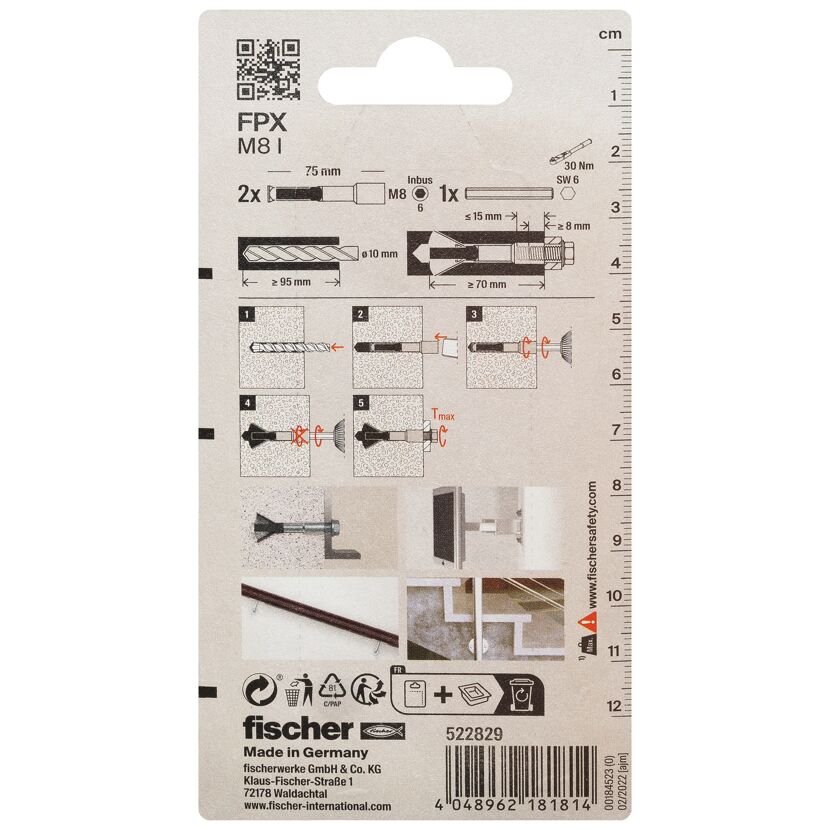 fischer Porenbetonanker FPX - I M 8 2 Stück