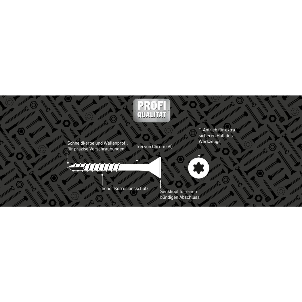 Senkkopfschraube TX30 Stahl verzinkt Ø 6 x 200 mm 100 Stück