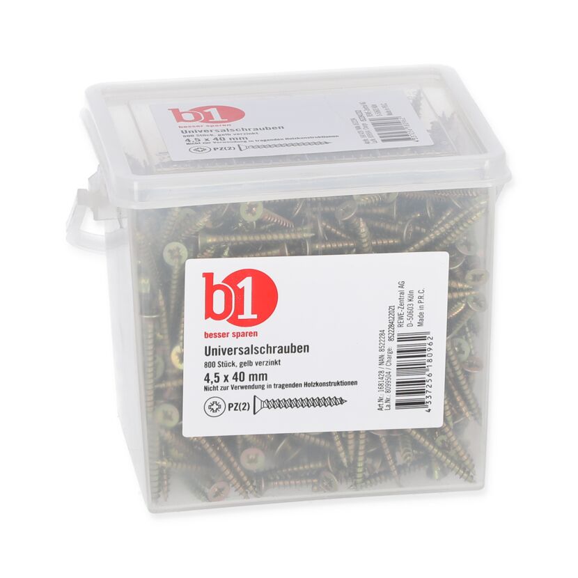 800 Universalschrauben 4,5 x 40 mm in Box