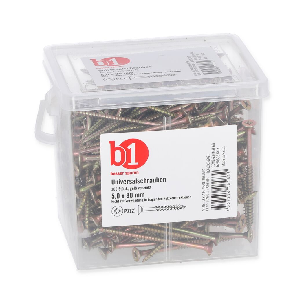 300 Universalschrauben 5,0 x 80 mm in Box