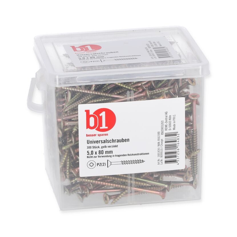 300 Universalschrauben 5,0 x 80 mm in Box
