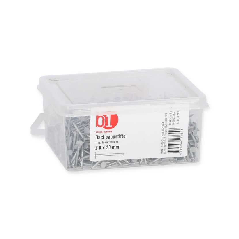 Dachpappstifte 2,0 x 20 mm, 1 kg, feuerverzinkt