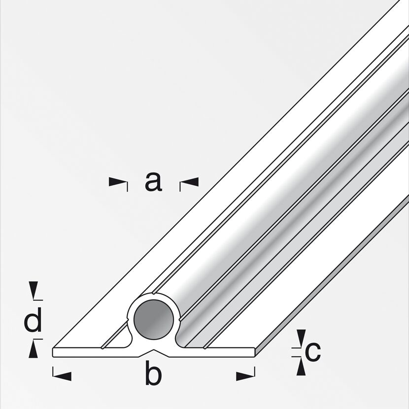 Scharnierprofil 1000 x 11,5 x 43,5 mm