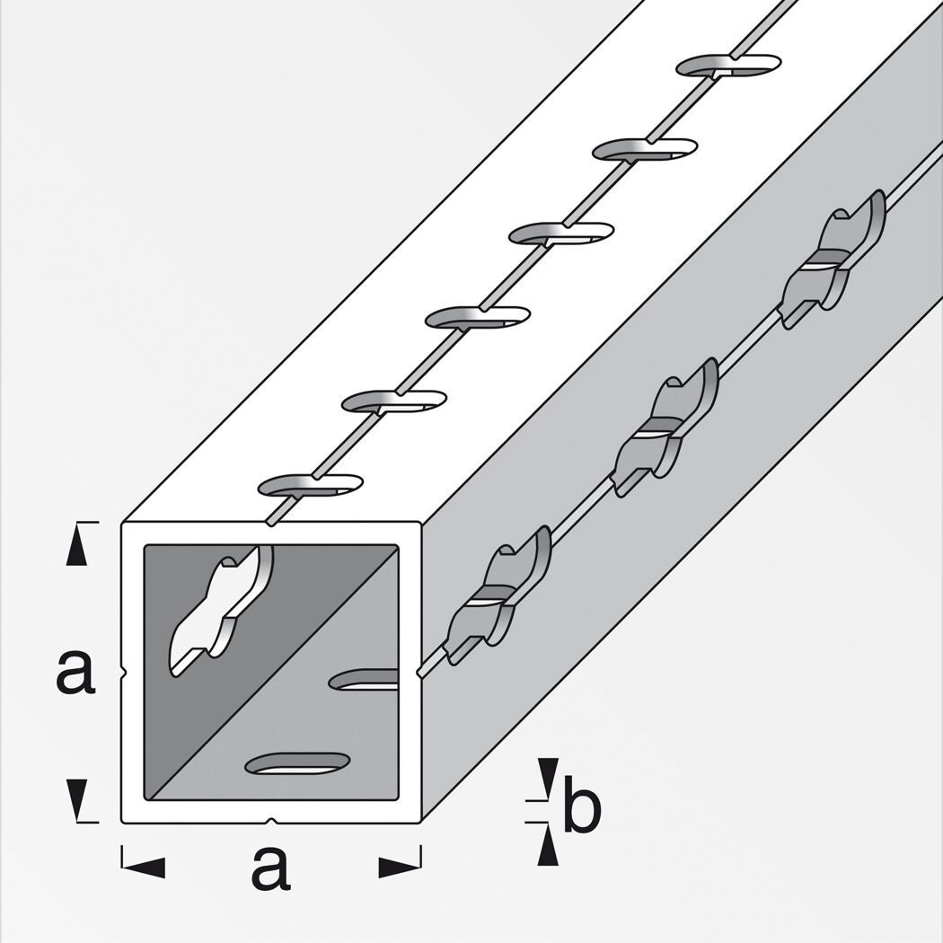 Quadrat-U-Profil logika® Aluminium 100 x 2,35 cm