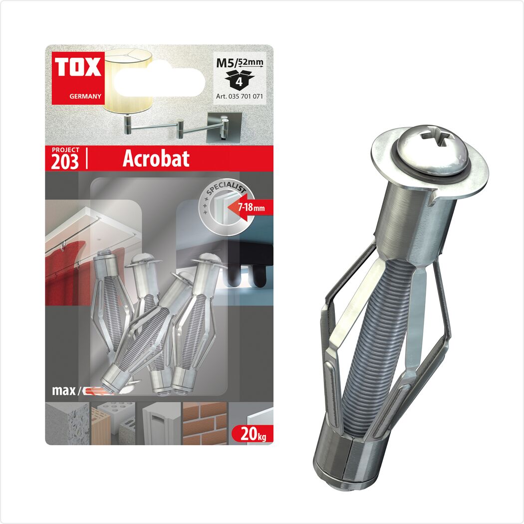 Hohlraumdübel "Acrobat" M5 5,2 cm 4 Stück