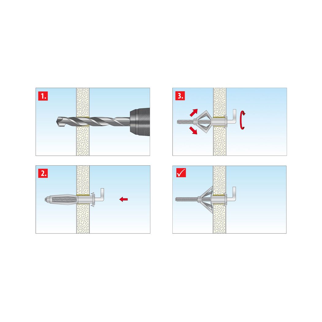 Hakendübel "Pirat Skippi-L" Ø 0,6 x 5,2 cm inklusive Hakenschrauben 2 Stück