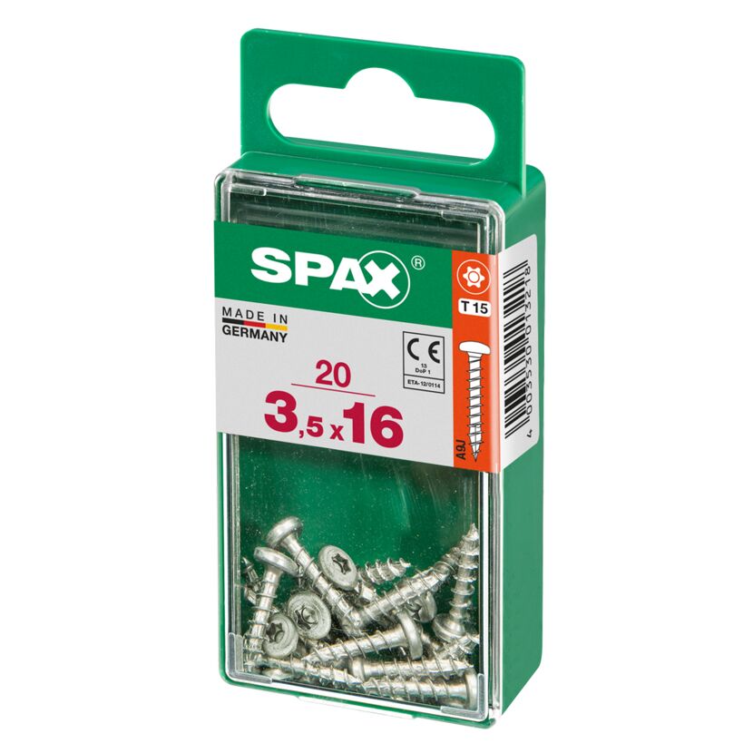 Universalschrauben Halbrundkopf T-Star plus T20 Stahl Ø 3,5 x 16 mm 20 Stück
