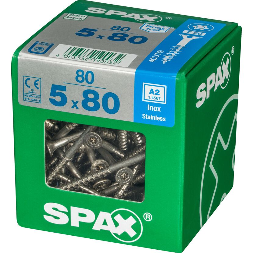 Senkkopfschrauben T-Star rostfrei Ø 5 x 80 mm 80 Stück