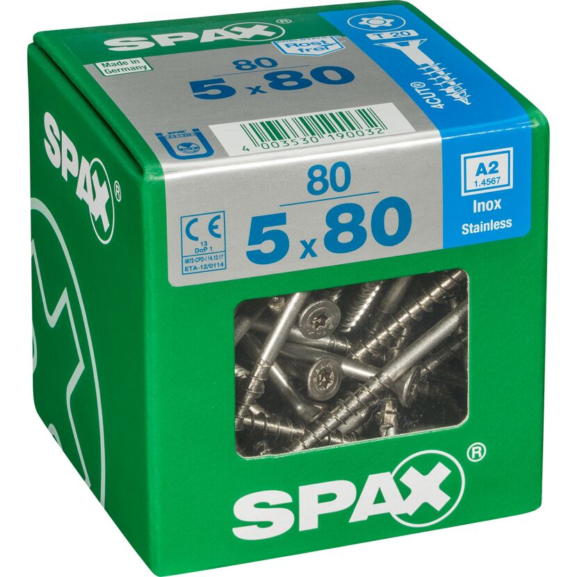 Senkkopfschrauben T-Star rostfrei Ø 5 x 80 mm 80 Stück