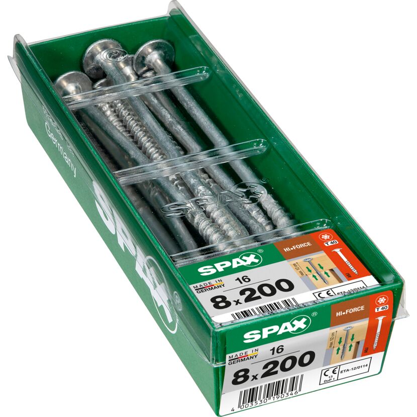 SPAX Hi-Force Schrauben 8x200mm, 16 Stück