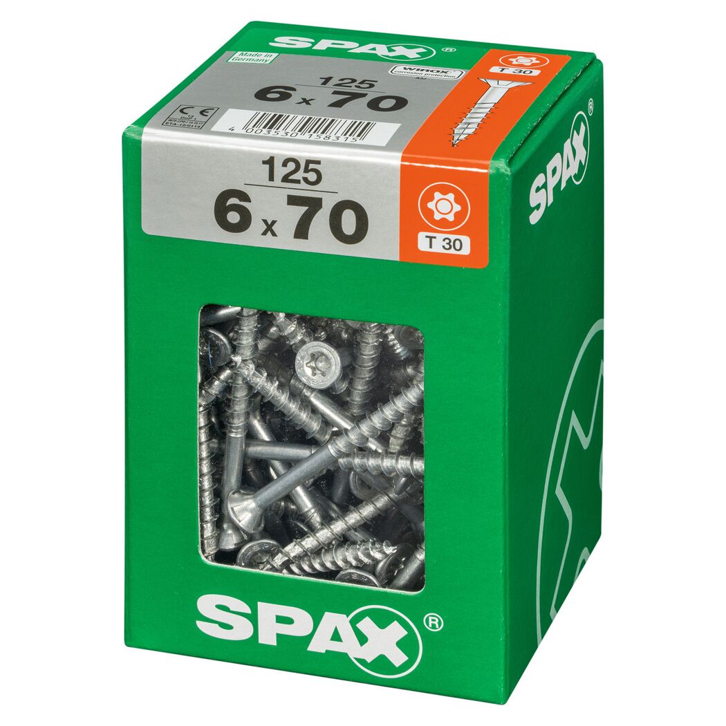 Senkkopfschrauben T-Star Ø 6 mm 70 mm 125 Stück