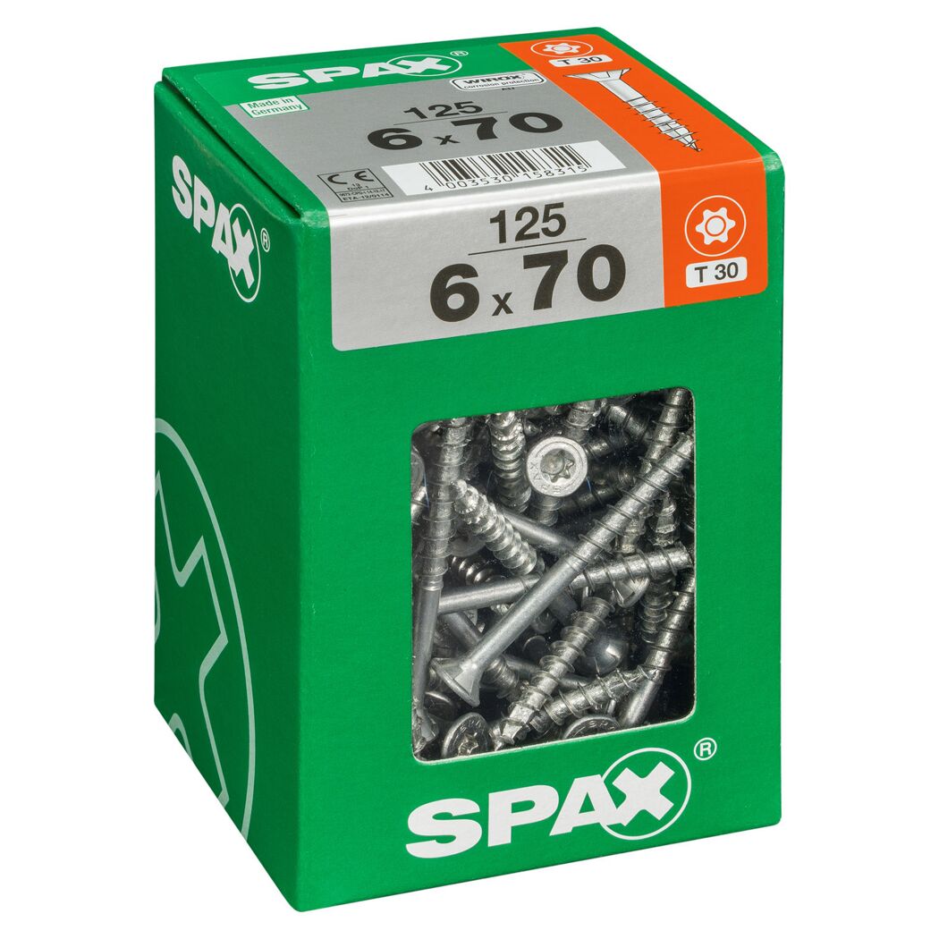 Senkkopfschrauben T-Star Ø 6 mm 70 mm 125 Stück