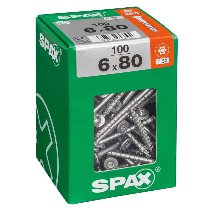 Senkkopfschrauben T-Star Ø 6 x 80 mm 100 Stück