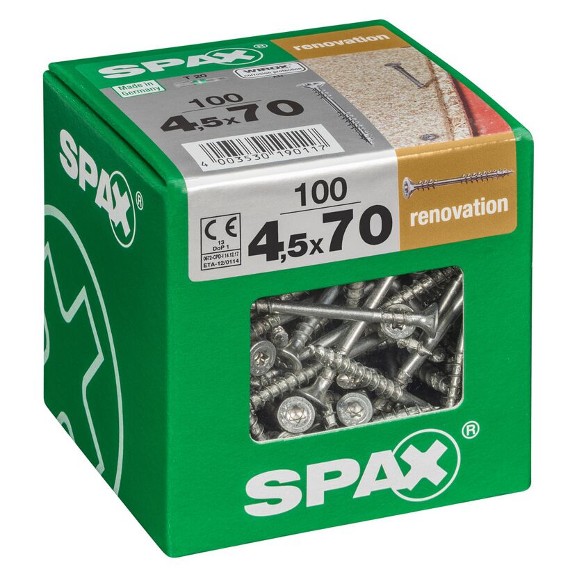 SPAX Schrauben 4,5x70 mm, 100 Stück