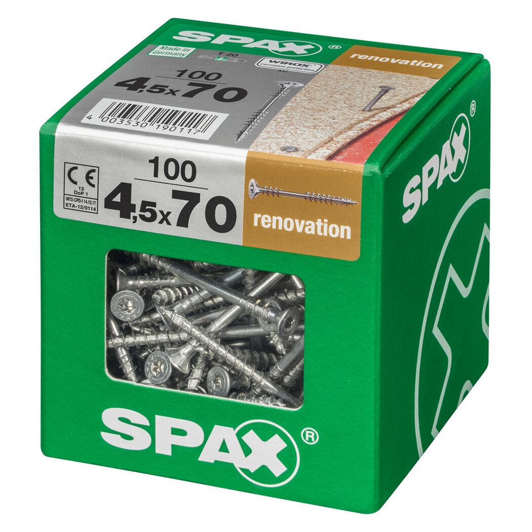 SPAX Schrauben 4,5 x 70 mm, 100 Stück, Renovierung
