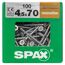 SPAX Schrauben 4,5 x 70 mm, 100 Stück Packung