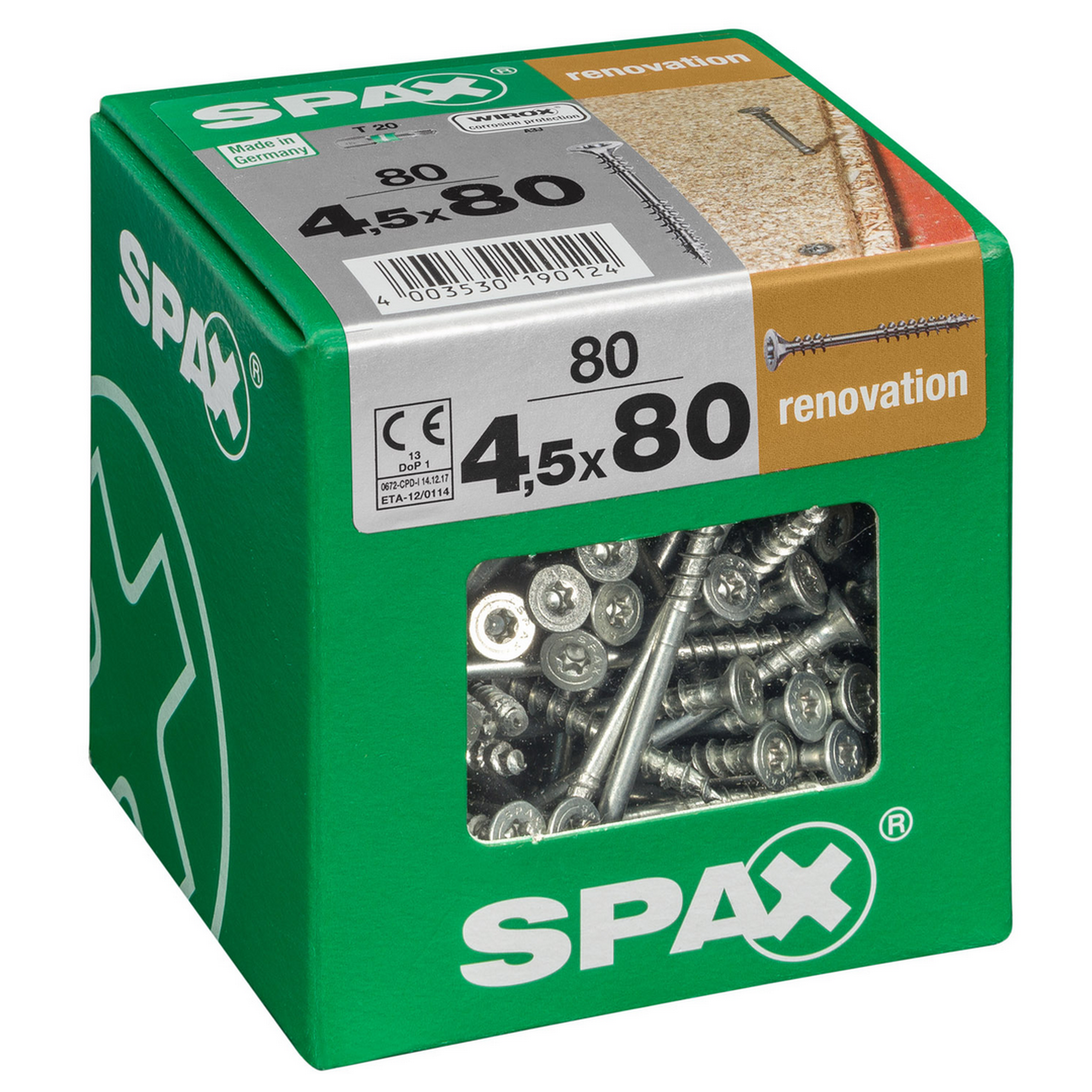 SPAX Verlegeschrauben 4,5 x 80 mm, 80 Stück
