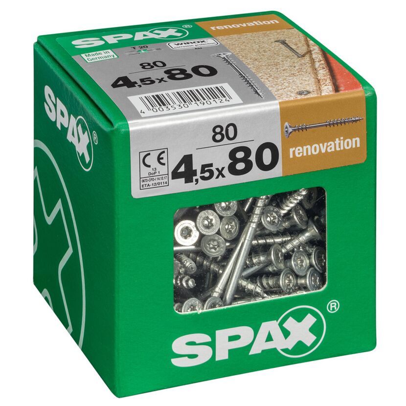 SPAX Verlegeschrauben 4,5 x 80 mm, 80 Stück