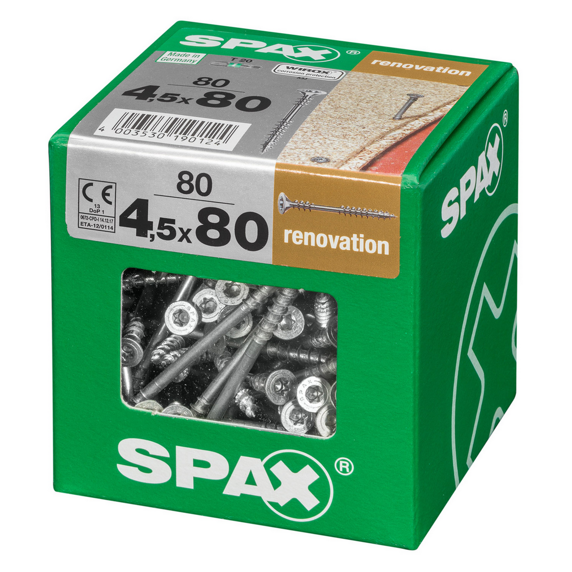 SPAX Verlegeschrauben 4,5 x 80 mm, 80 Stück