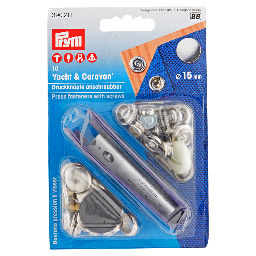 Druckknöpfe Messing/Edelstahl Ø 15 mm 10 Stück