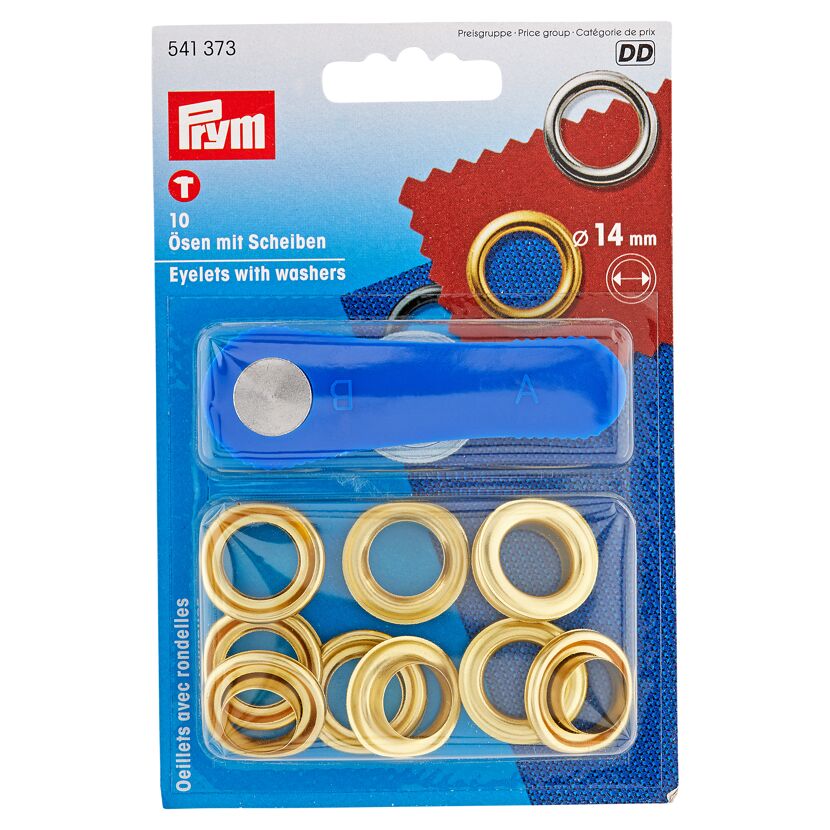 Ösen mit Scheiben Messing Ø 14 mm