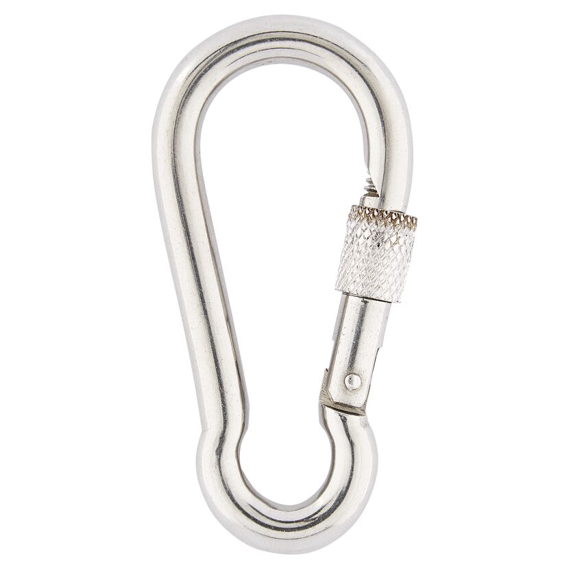 Karabinerhaken mit Sicherung Edelstahl A4 Ø 10 x 100 mm