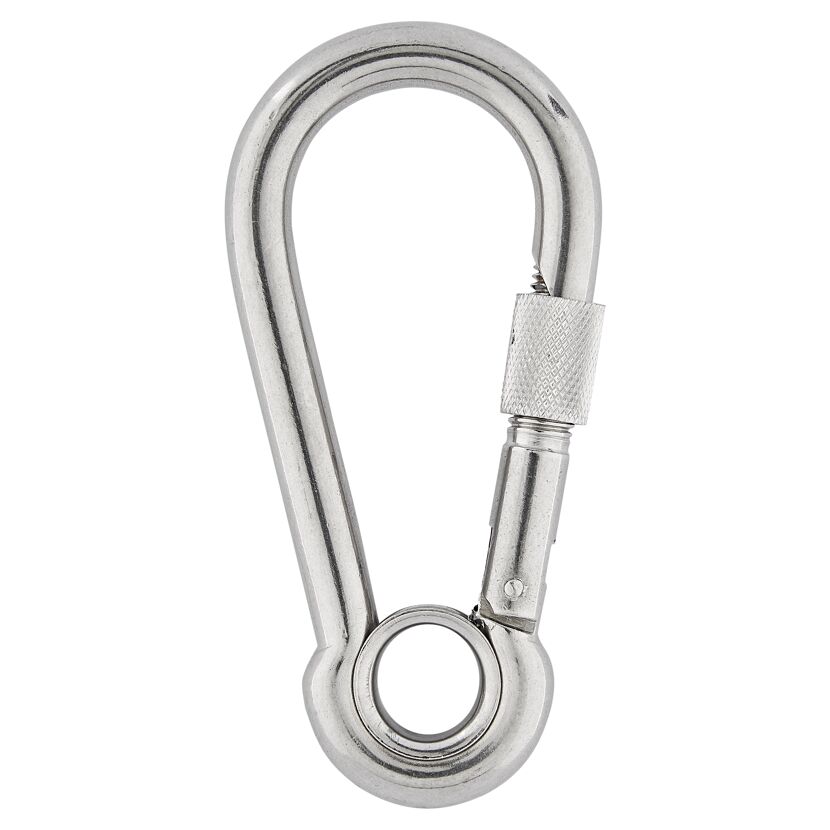 Karabinerhaken mit Sicherung Edelstahl A4 Ø 11 x 120 mm