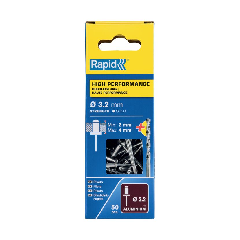 Rapid Hochleistungs-Aluminium-Nieten 3,2 x 8 mm, 50 Stück