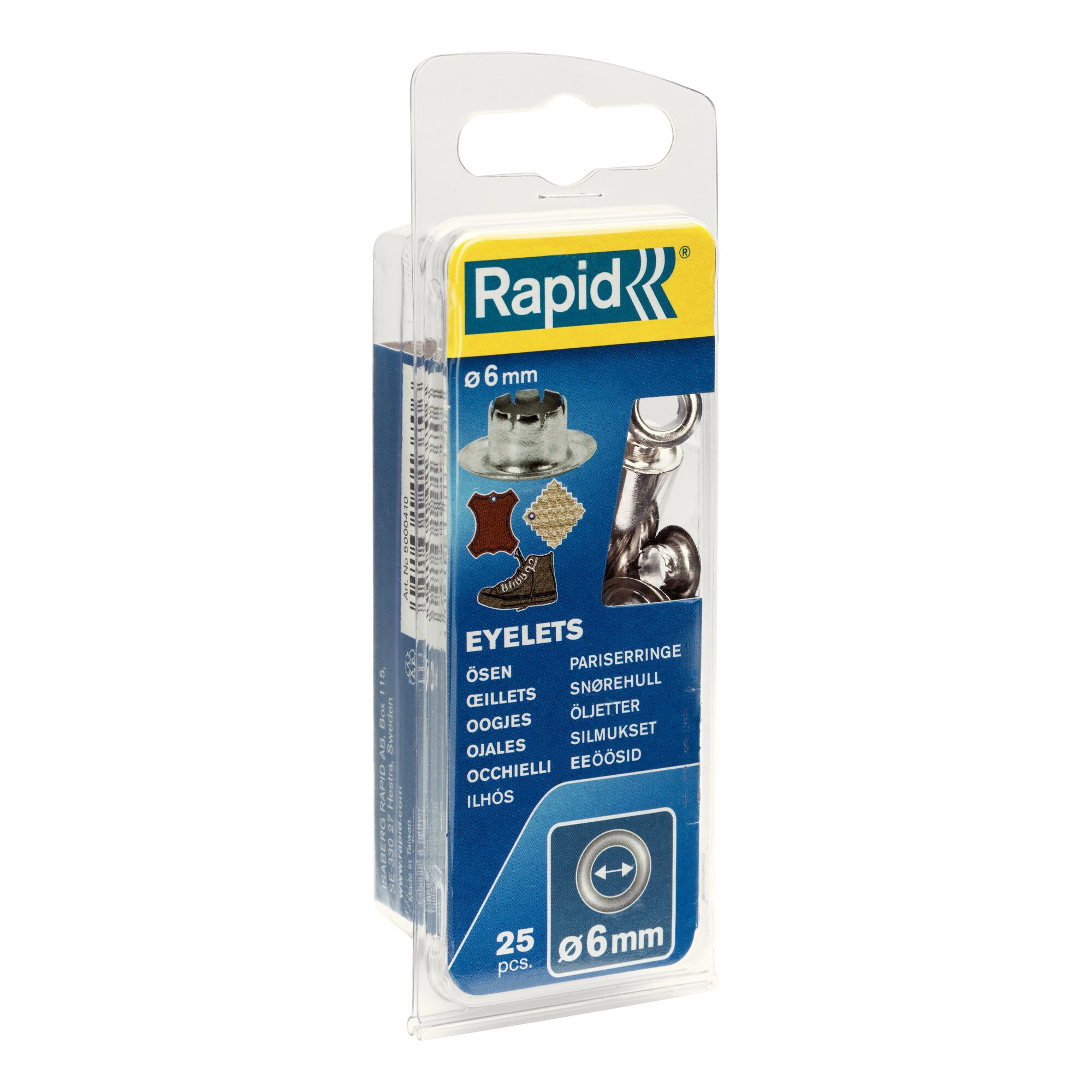 Rapid Ösen 6 mm, 25 Stück in Verpackung