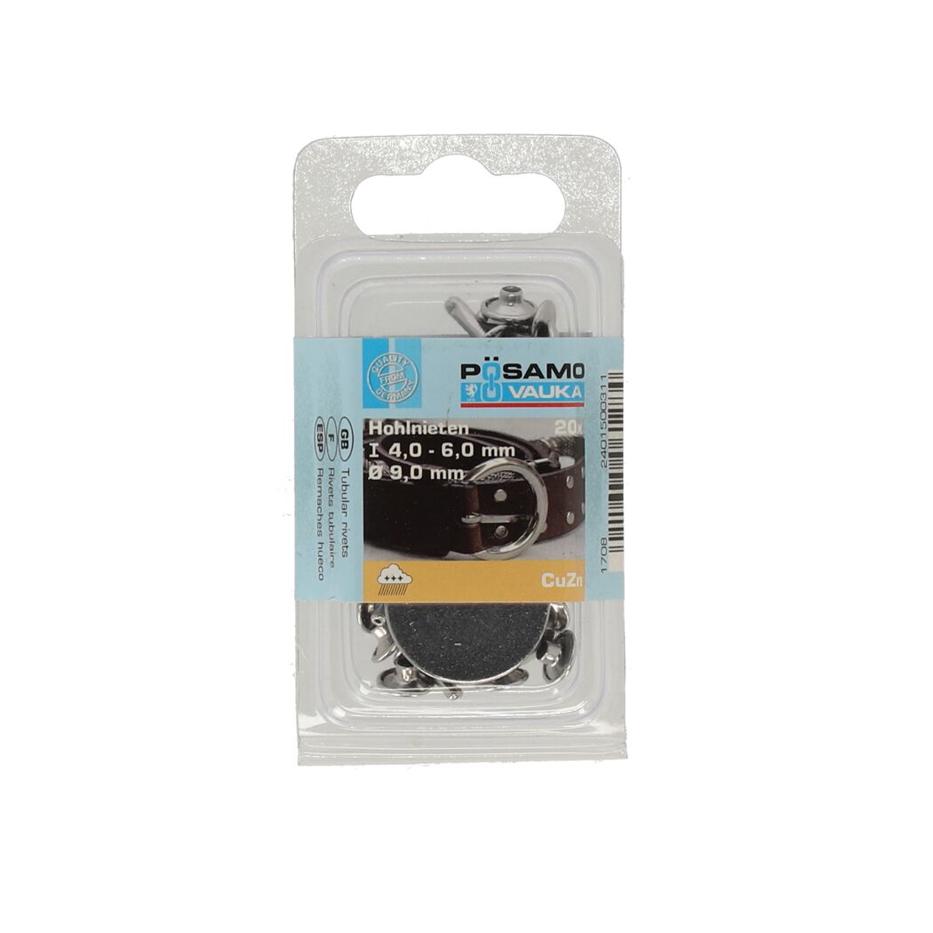 POSAMO Hohlnieten 4,0 - 6,0 mm, 20 Stück