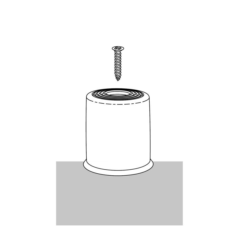 Schwarzer Türstopper mit Schraube