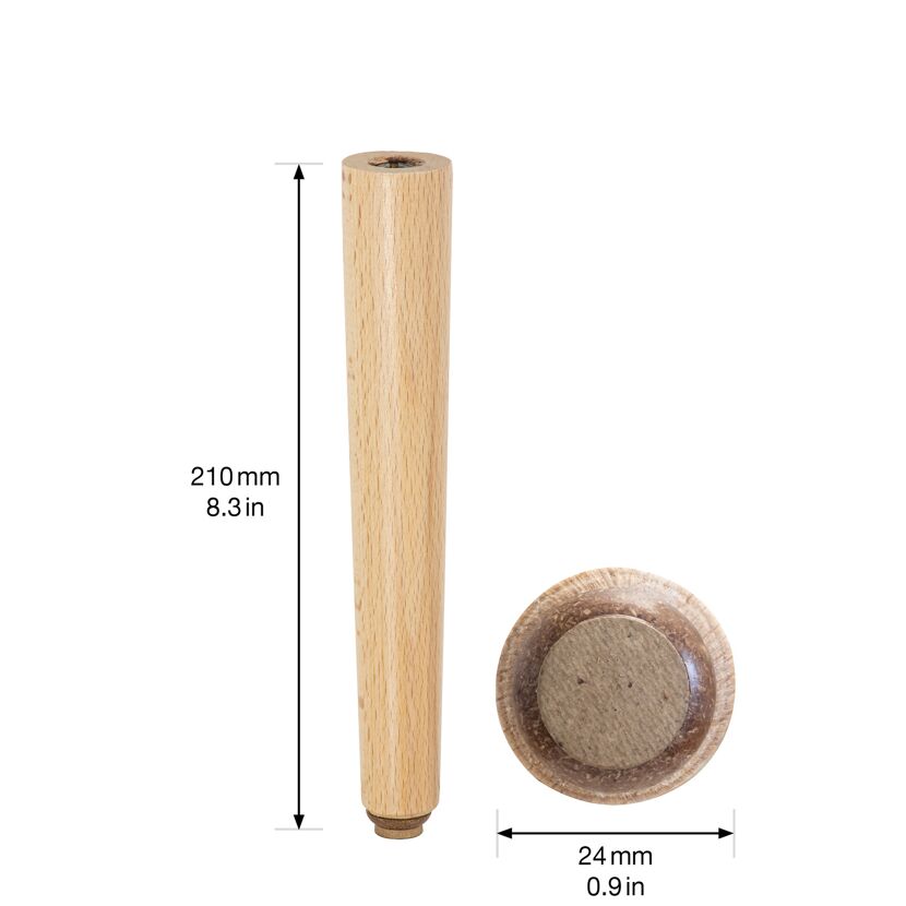 Holzfuß Buche D 20 mm L 210 mm