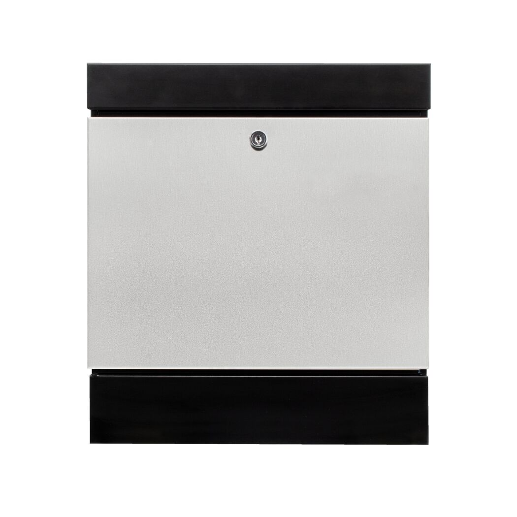 Briefkasten 'Seattle 6848 B+S' schwarz/edelstahlfarben 36,4 x 40,5 x 11 cm