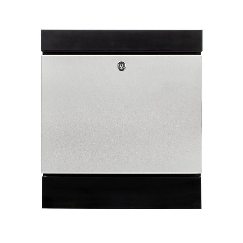 Briefkasten 'Seattle 6848 B+S' schwarz/edelstahlfarben 36,4 x 40,5 x 11 cm