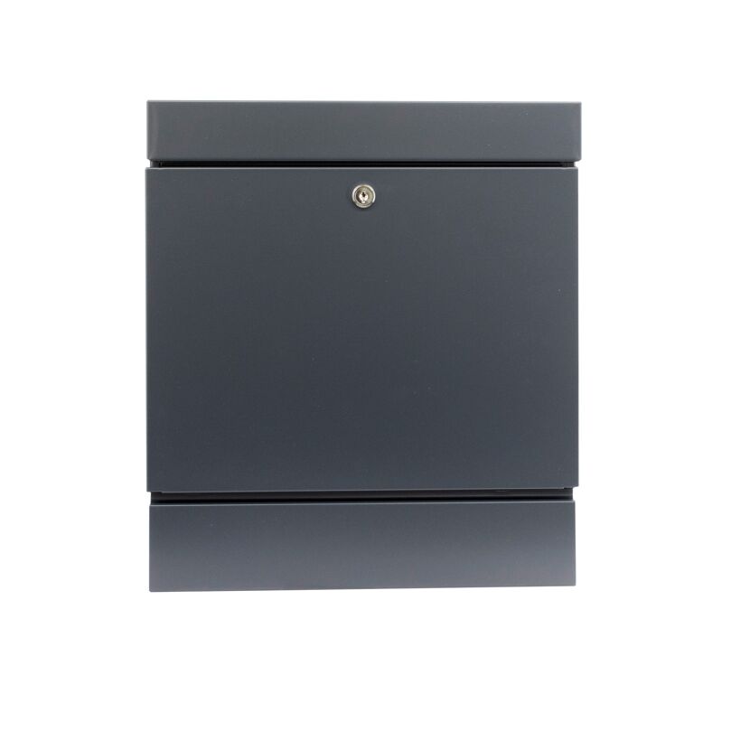 Grauer Briefkasten mit Schlüssel