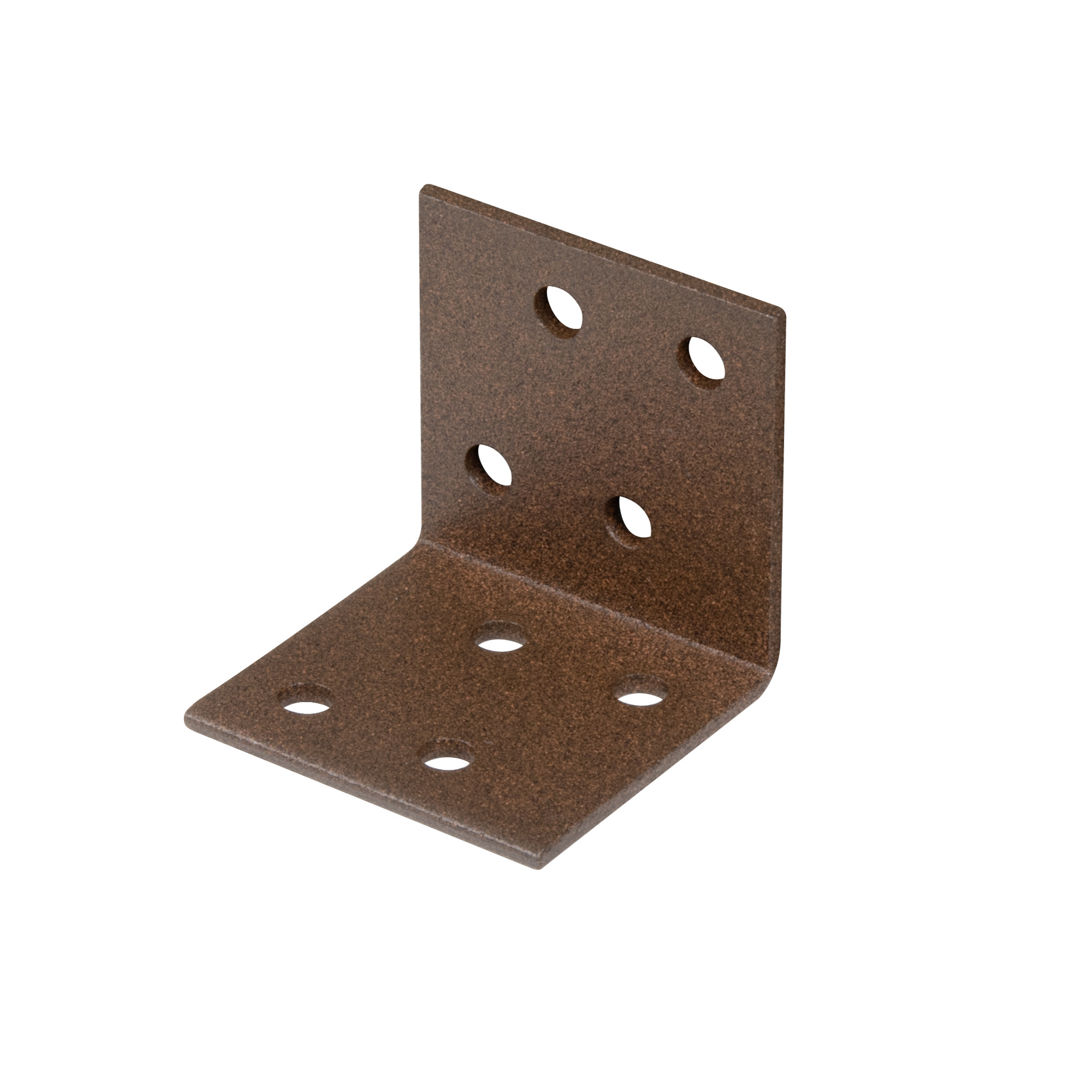 Brauner Winkelverbinder mit Löchern