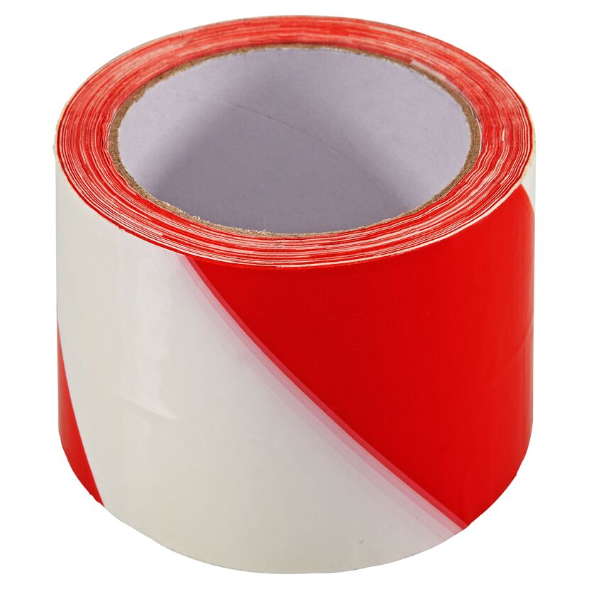 Absperrband selbstklebend rot/weiß 5 cm x 66 m