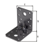 Schwerlast-Winkelverbinder mit Sicke duplexbeschichtet 7 x 7 x 5,5 cm