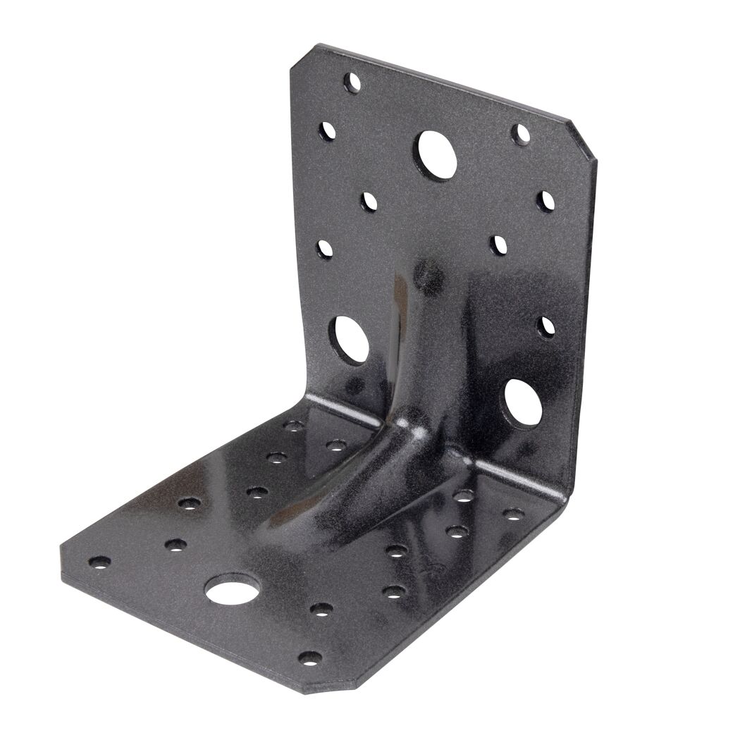 Schwarzer Winkelverbinder aus Metall