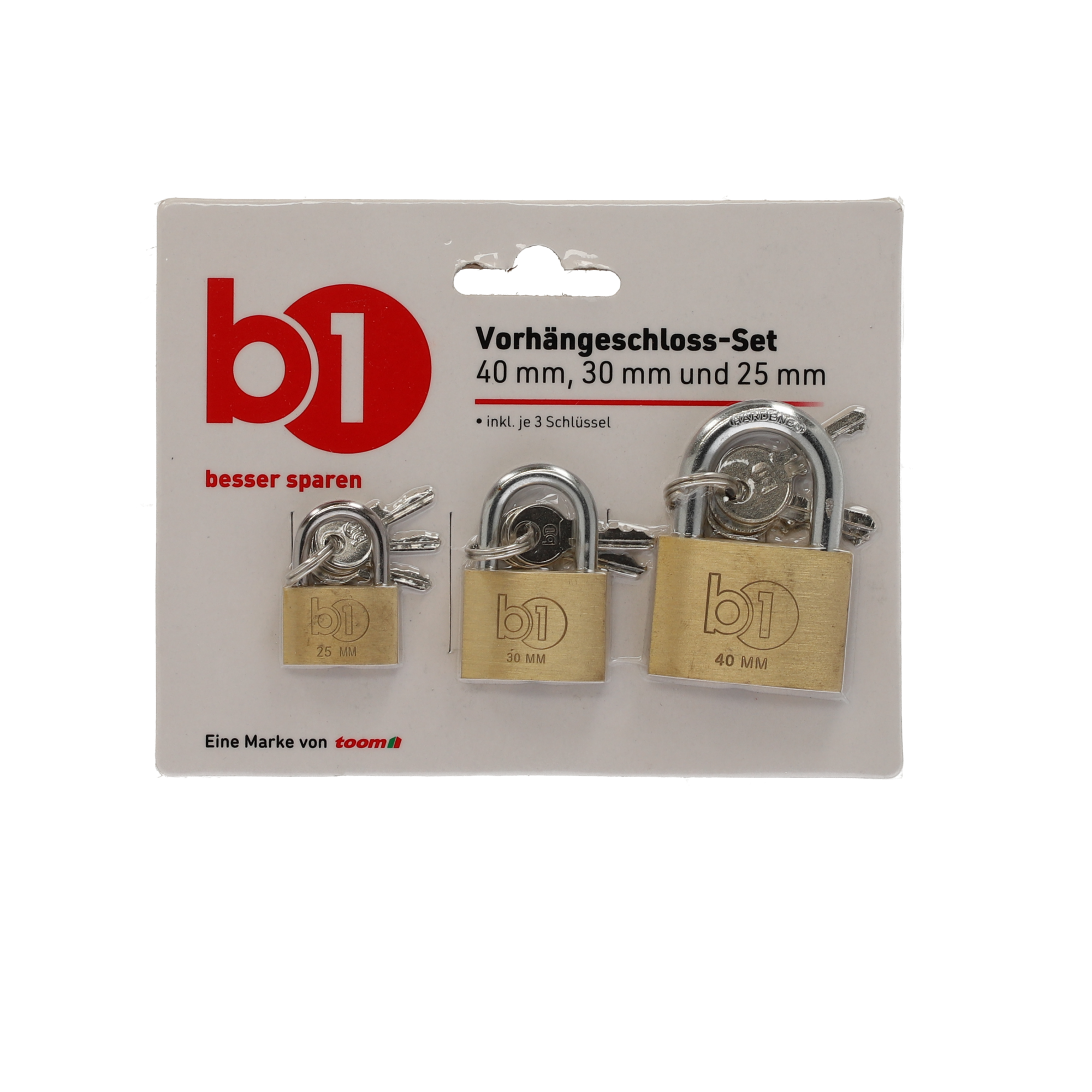 Vorhängeschloss-Set 3-teilig