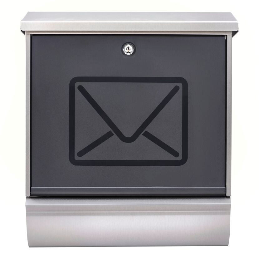 Briefkasten aus Metall mit Briefsymbol