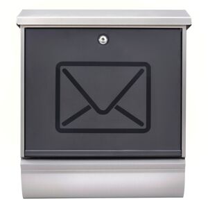 Briefkasten 'Lucca-Set 37130 NI Letter' edelstahlfarben/transluzent anthrazit 38 x 44 x 14,8 cm